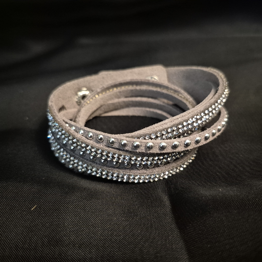 Elegant Silver Studded Wrap Bracelet